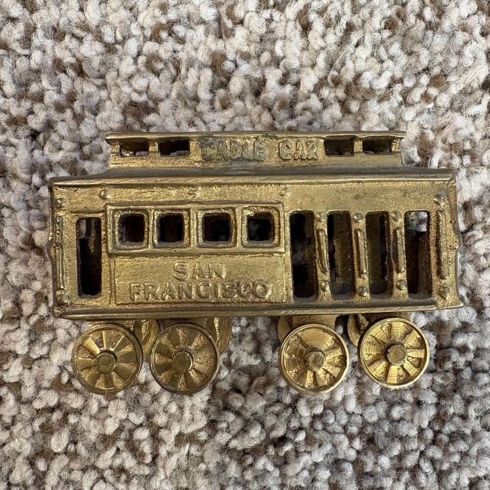 Little Brass Cable Car Vintage Brass Figurine San Francisco